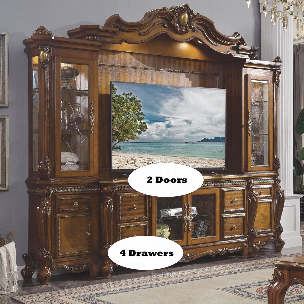Picardy Entertainment Center 91520 Honey Oak Finish | Acme - Home Elegance USA