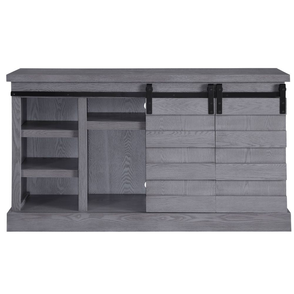 Amrita Tv Stand W/Fireplace 91616 Gray Oak Finish | Acme | Home Elegance USA