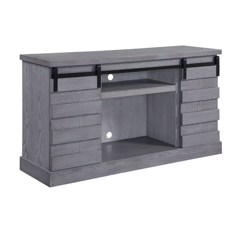 Amrita Tv Stand W/Fireplace 91616 Gray Oak Finish | Acme | Home Elegance USA