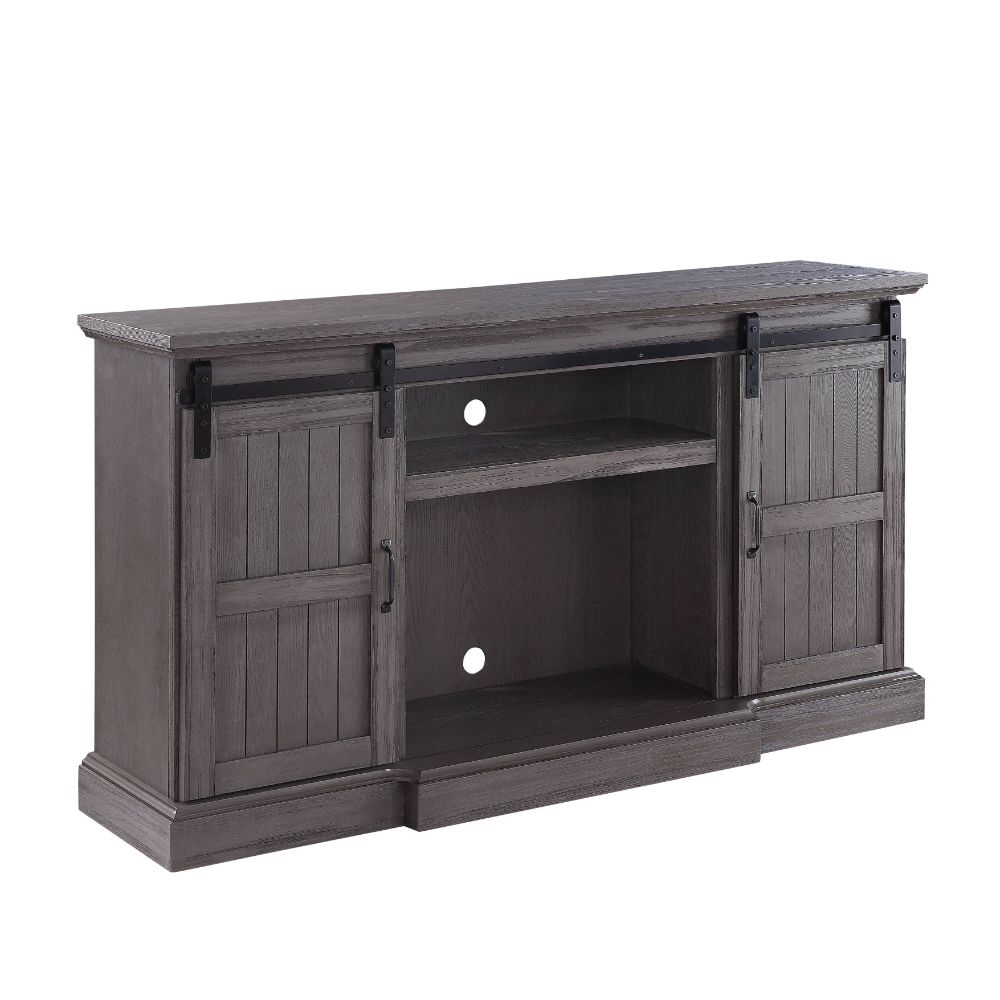 Admon Tv Stand W/Fireplace 91618 Gray Oak Finish | Acme | Home Elegance USA