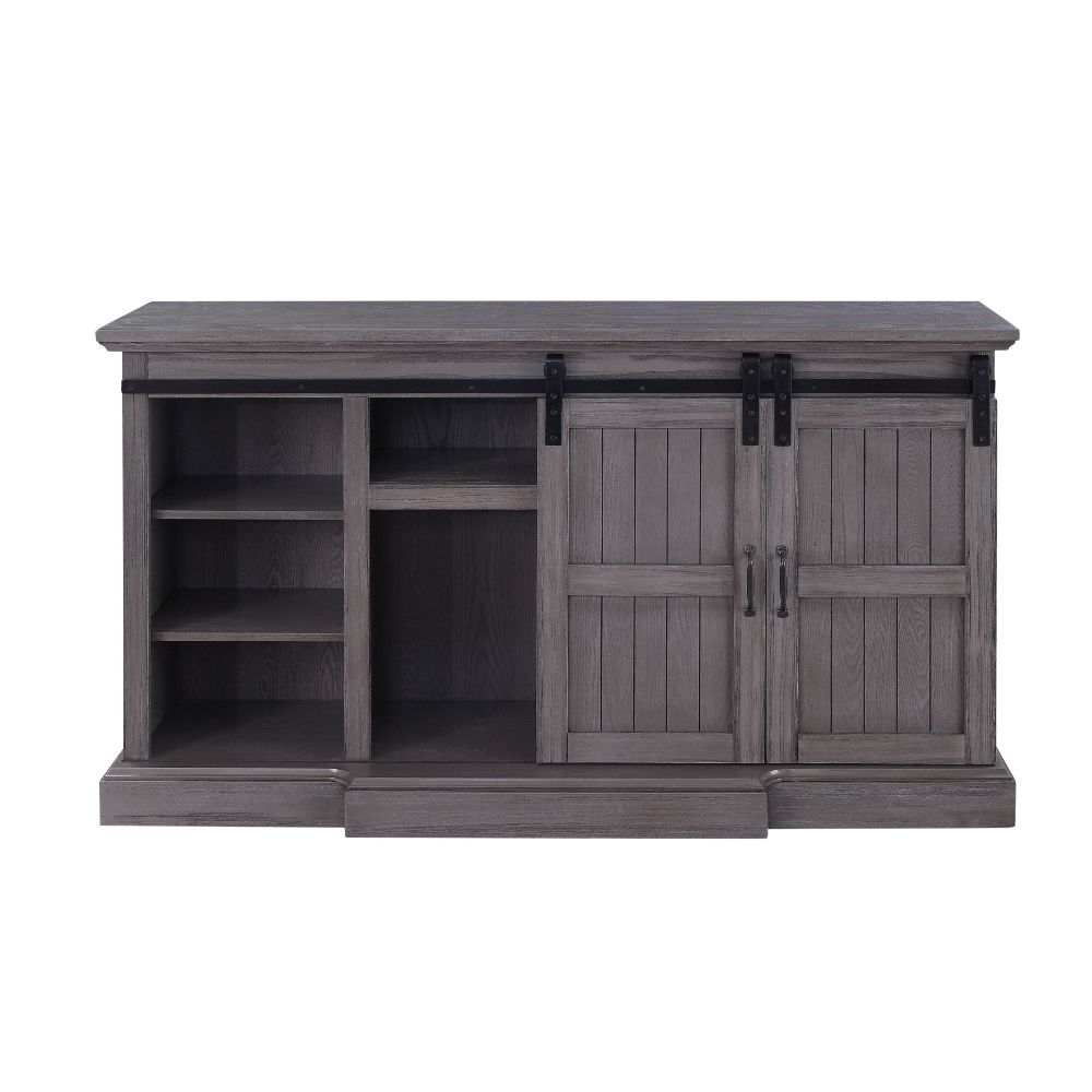 Admon Tv Stand W/Fireplace 91618 Gray Oak Finish | Acme | Home Elegance USA