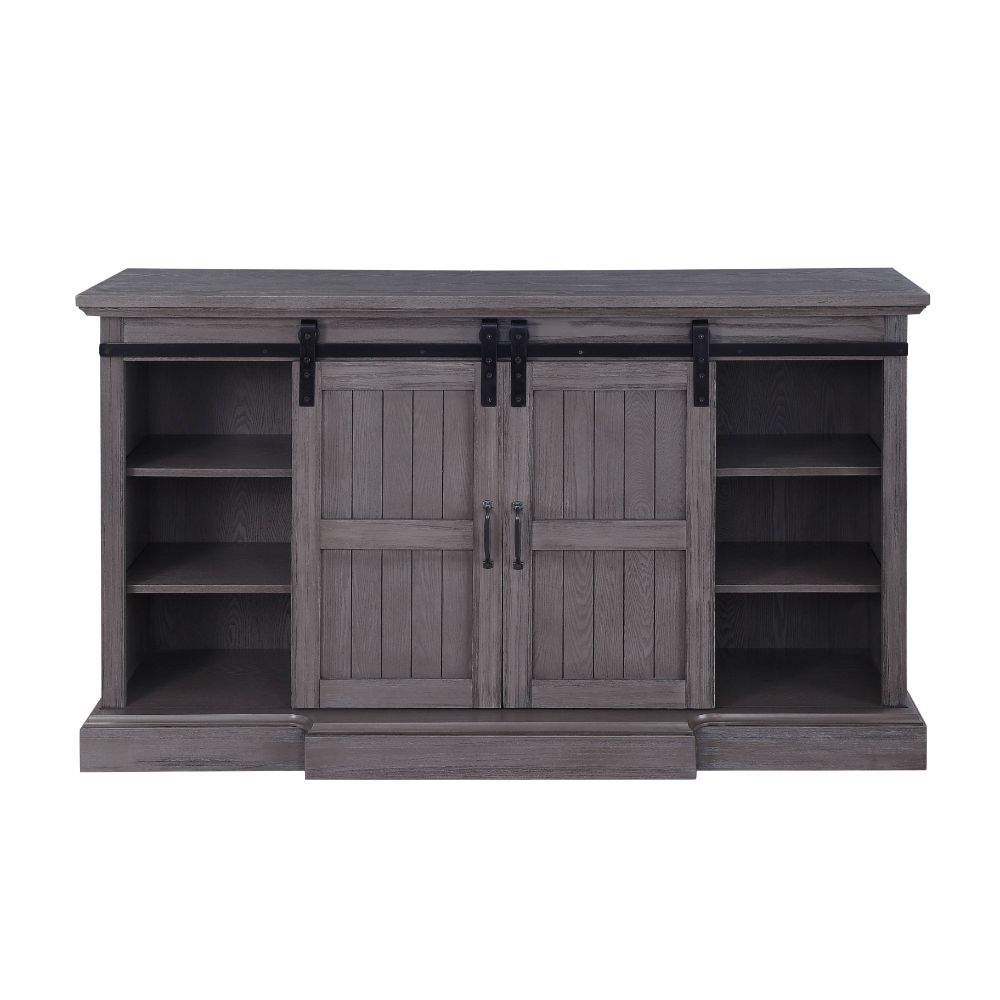 Admon Tv Stand W/Fireplace 91618 Gray Oak Finish | Acme | Home Elegance USA