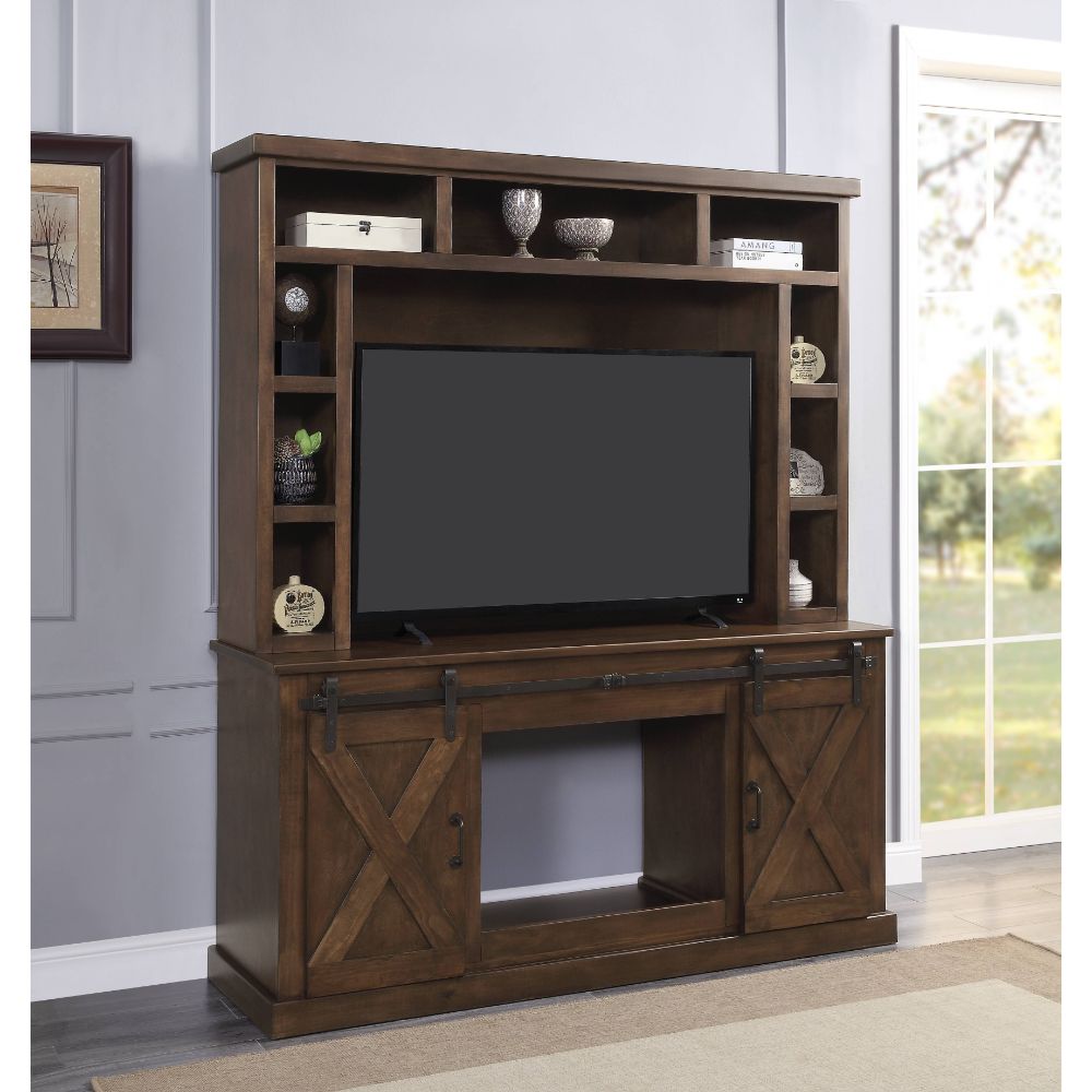 Aksel Entertainment Center (Include 91617Fir) 91628 Walnut Finish | Acme | Home Elegance USA