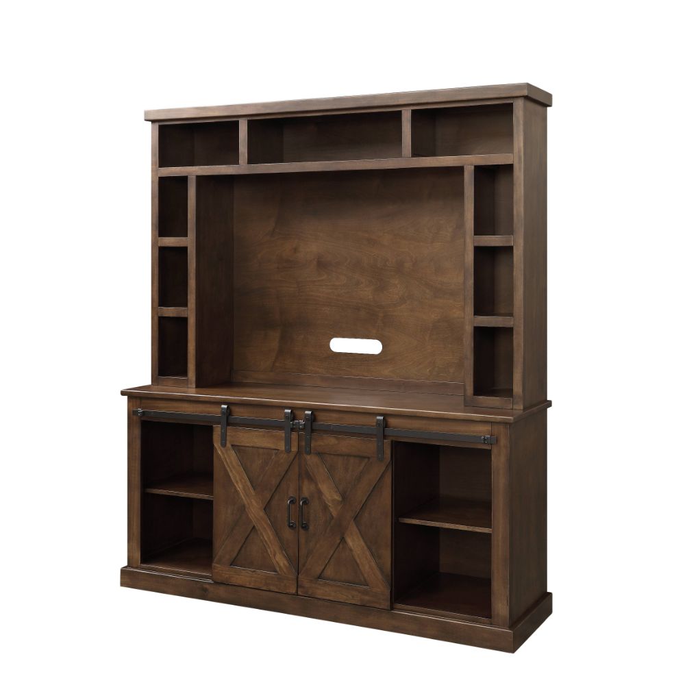 Aksel Entertainment Center (Include 91617Fir) 91628 Walnut Finish | Acme | Home Elegance USA