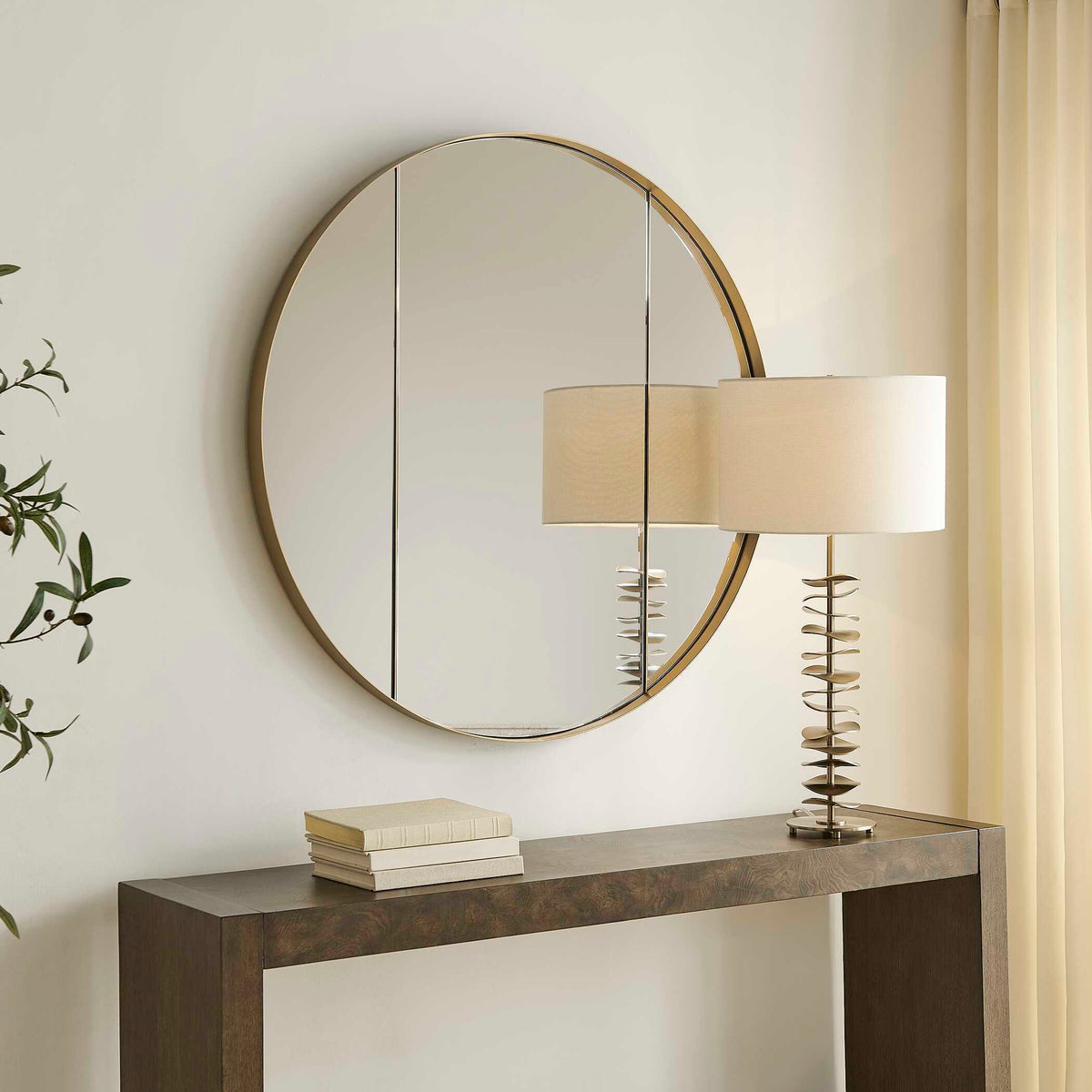 Amram Round Mirror - Gold by Uttermost - View 3