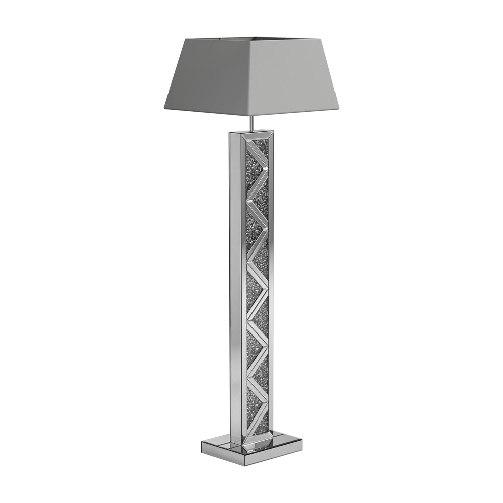 Carmen Geometric Base Floor Lamp Silver | Coaster | Home Elegance USA