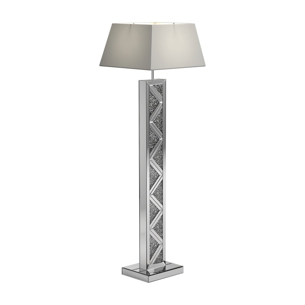 Carmen Geometric Base Floor Lamp Silver | Coaster | Home Elegance USA
