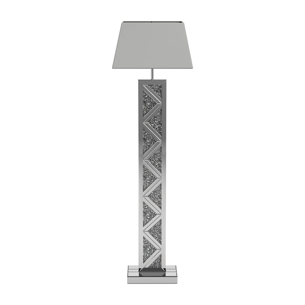 Carmen Geometric Base Floor Lamp Silver | Coaster | Home Elegance USA