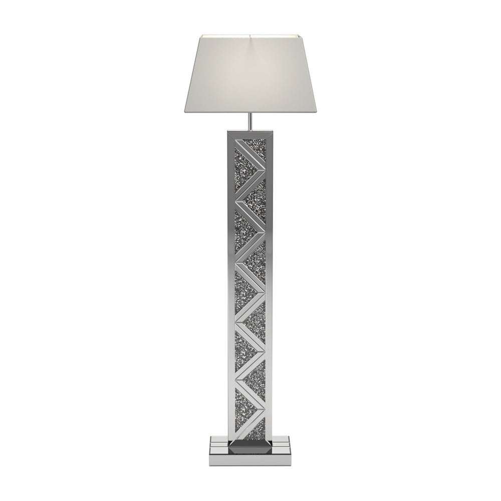 Carmen Geometric Base Floor Lamp Silver | Coaster | Home Elegance USA