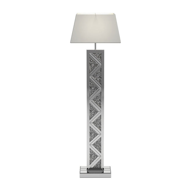 Carmen Geometric Base Floor Lamp Silver | Coaster | Home Elegance USA