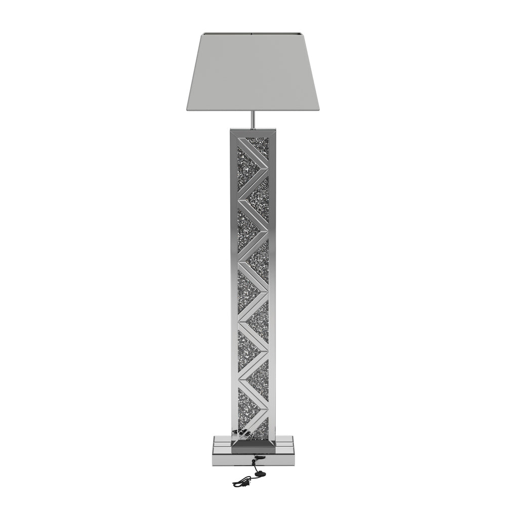 Carmen Geometric Base Floor Lamp Silver | Coaster | Home Elegance USA