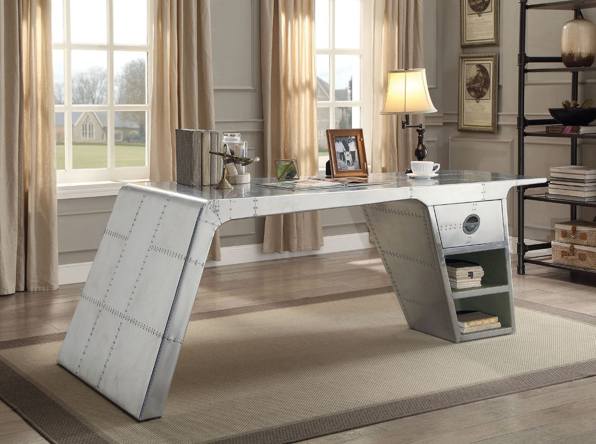 Brancaster Writing Desk 92190 Metallic Finish | Acme | Home Elegance USA