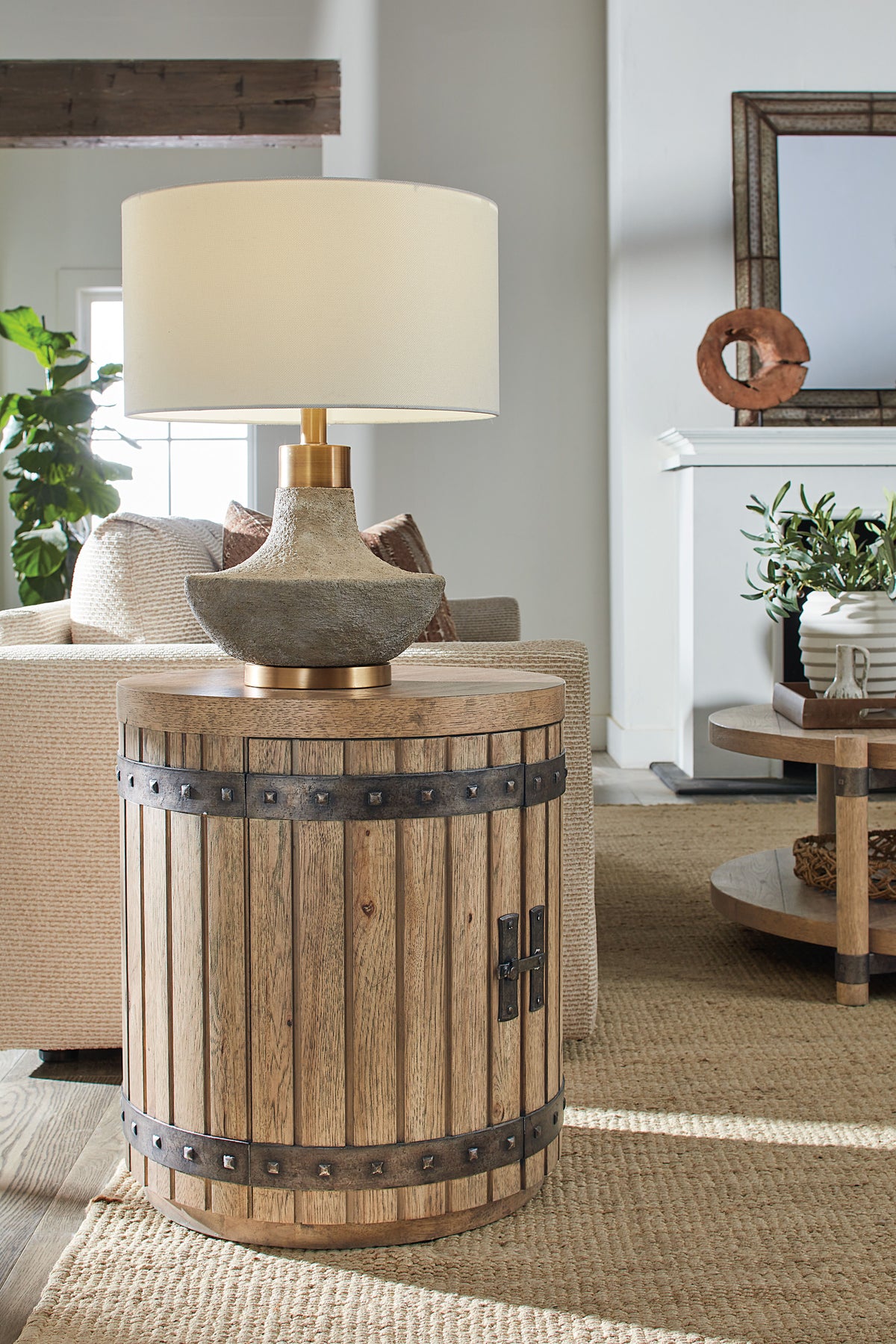 Vineyard Row Wine Barrel End Table - Light Brown by Hooker Furniture - View 2