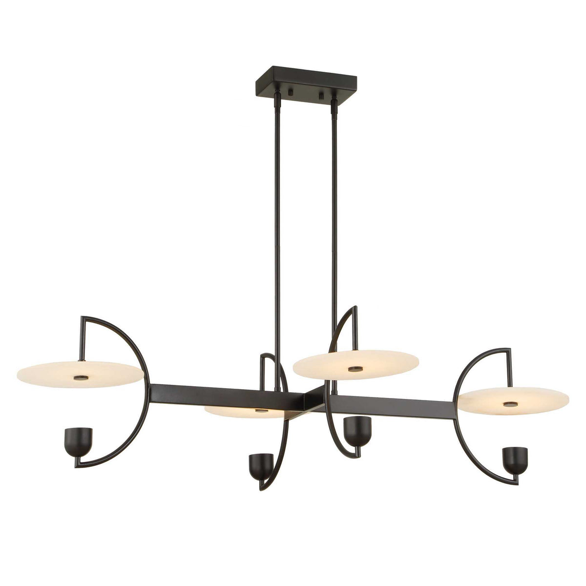 Kyoto 4 Light Linear LED Chandelier - Black by Uttermost - View 4