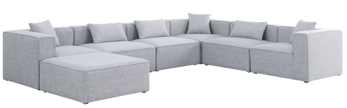 Cube - Modular Sectional 7 Piece - Gray - Fabric | Home Elegance USA