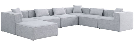 Cube - Modular Sectional 7 Piece - Gray - Fabric | Home Elegance USA