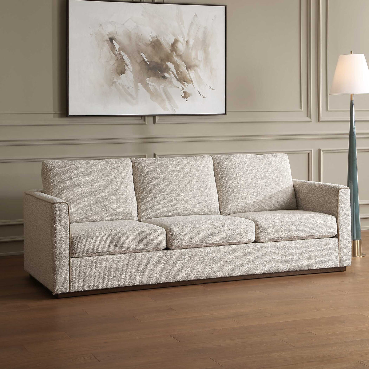 Lorien Boucle Sofa Cream - White by Uttermost - View 3