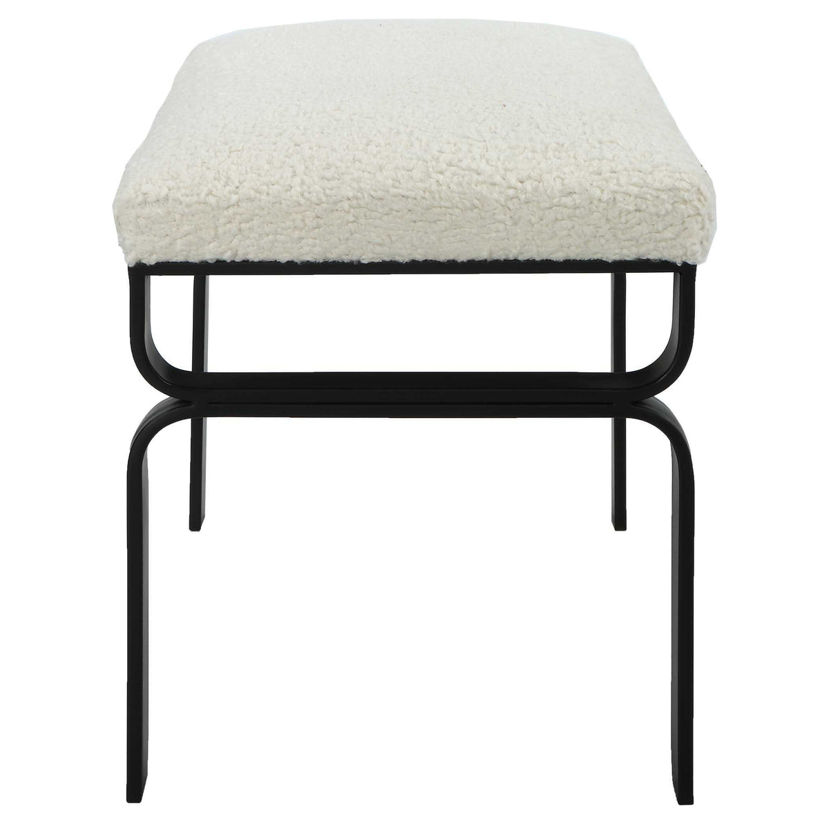 Diverge White Shearling Small Bench by Uttermost - View 5