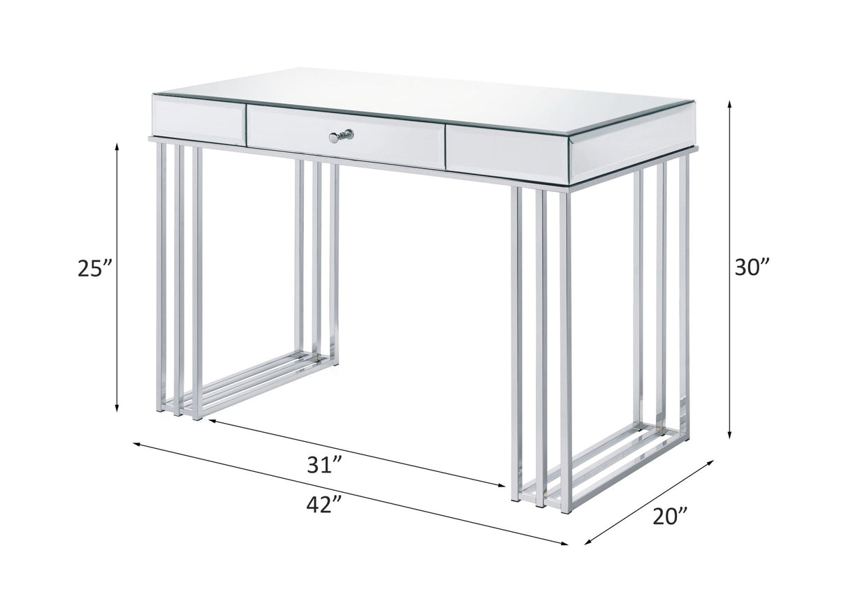 Critter Writing Desk 92979 Mirrored and Chrome Finish | Acme | Home Elegance USA