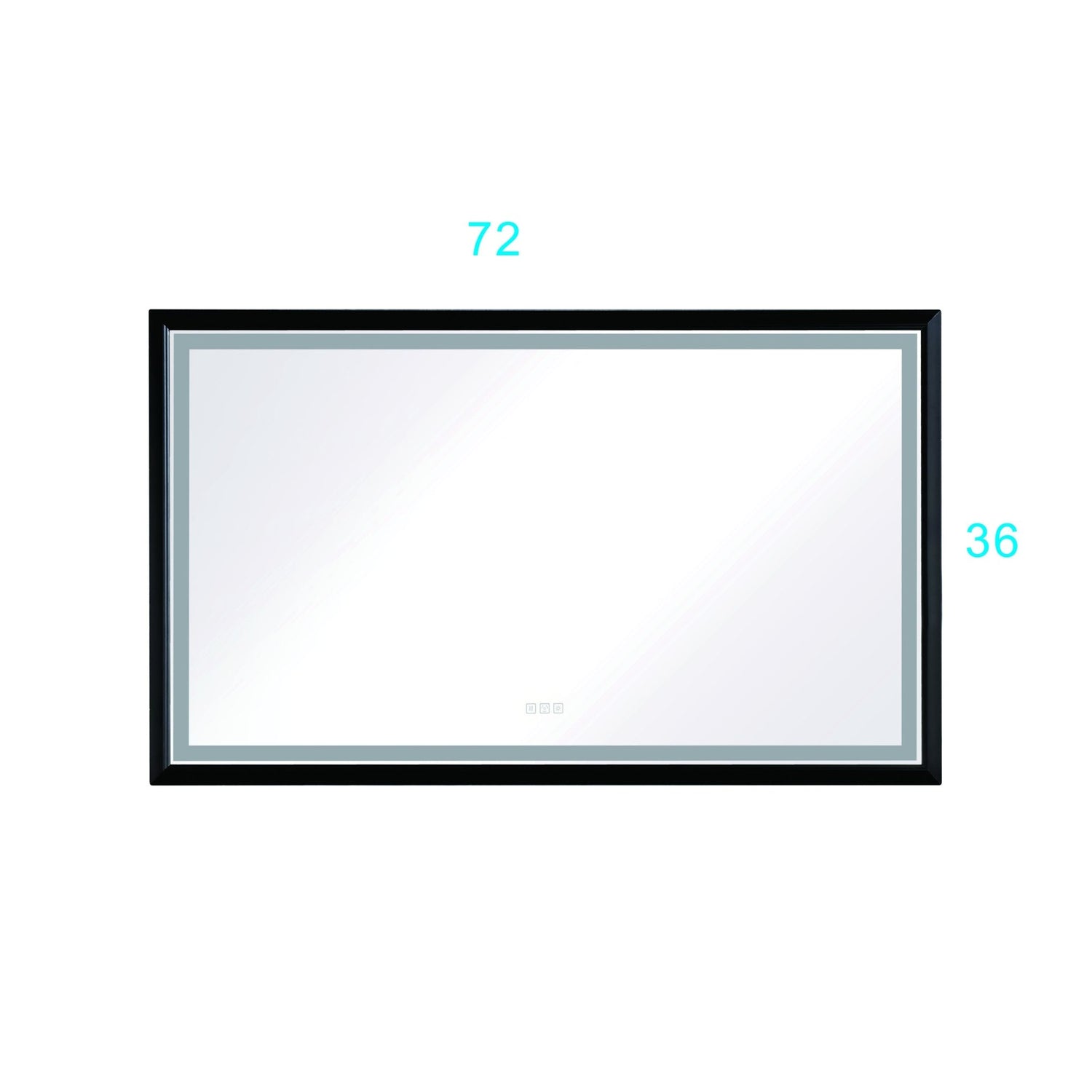 72in. W x 36in. H Oversized Rectangular Black Framed LED Mirror Anti - Fog Dimmable Wall Mount Bathroom Vanity Mirror HD Wall Mirror Kit For Gym And Dance Studio 36X 72Inches With Safety Ba | Home Elegance USA