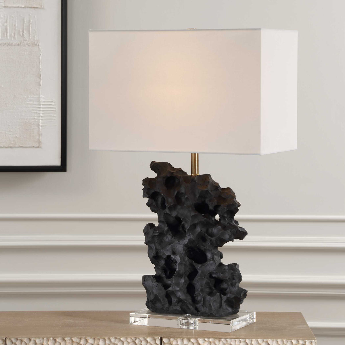 Basalt Black Stone Table Lamp by Uttermost - View 2