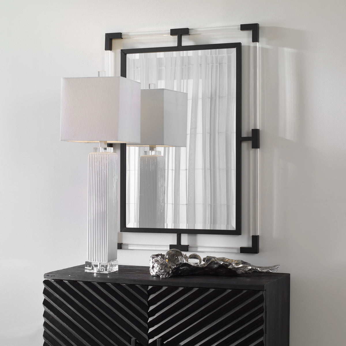 Balkan Iron Mirror - Black / Silver by Uttermost - View 2