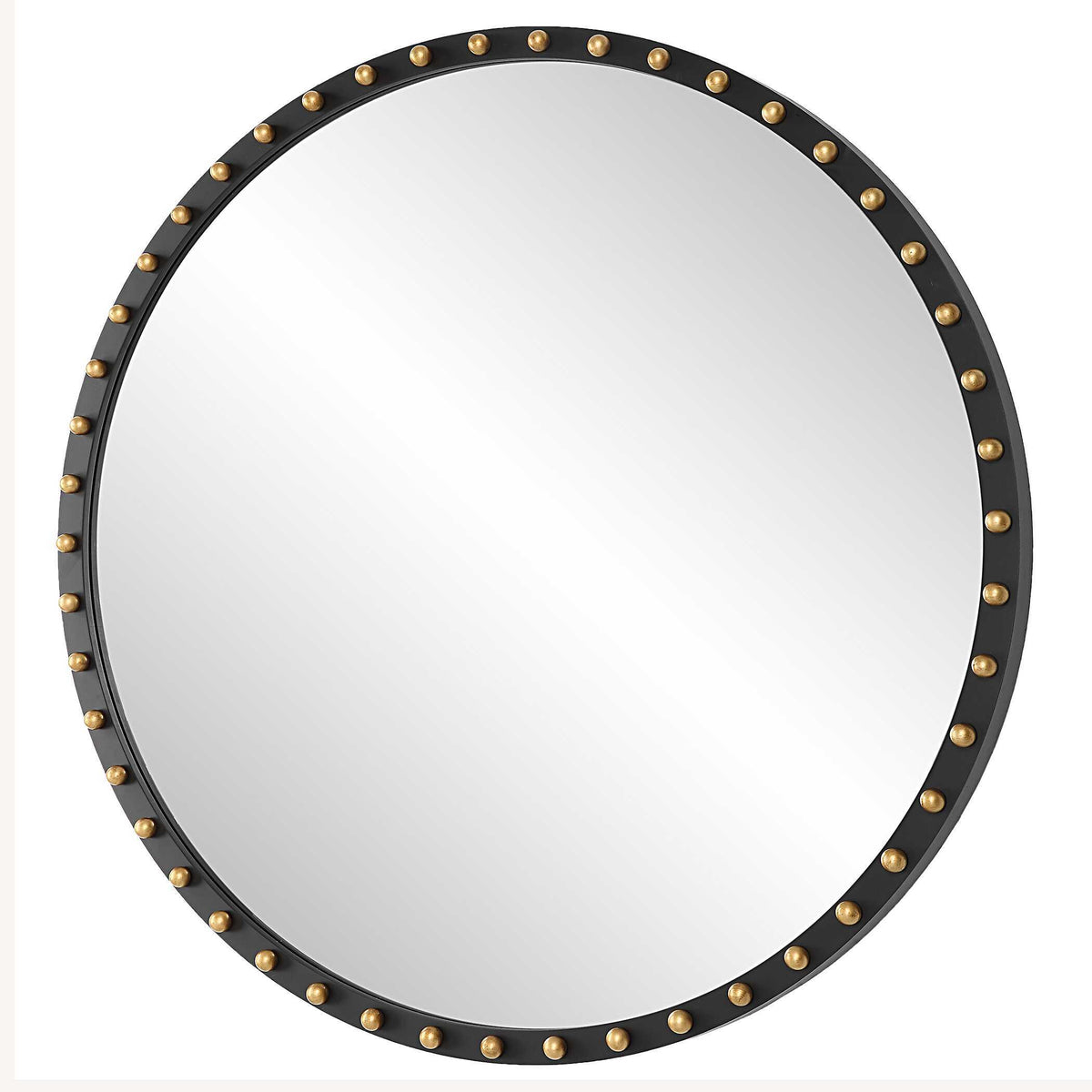 Sele Oversized Round Mirror - Black by Uttermost - View 4