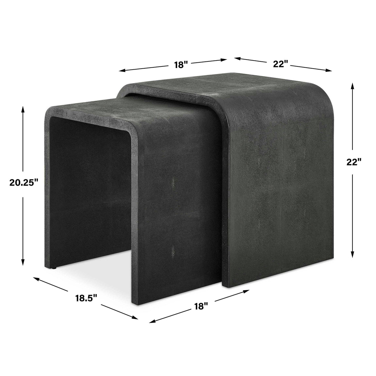 Interpose Nesting Side Table (Set of 2) - Black by Uttermost - View 5