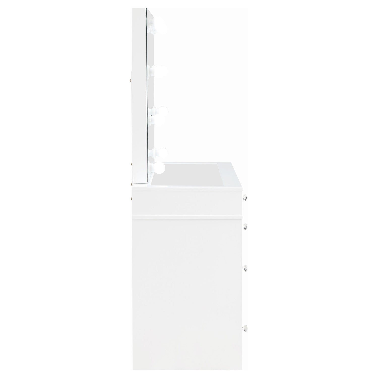 Vanity Set - Regina 3-piece Makeup Vanity Table Set Hollywood Lighting White and Mirror