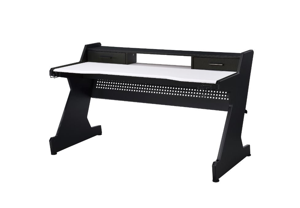 Bigga Gaming Desk 93129 Black & White Finish | Acme | Home Elegance USA