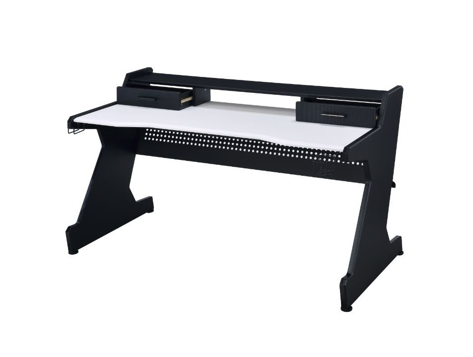 Bigga Gaming Desk 93129 Black & White Finish | Acme | Home Elegance USA