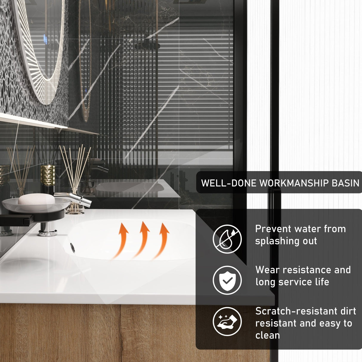 36 Inch Bathroom Vanity With Gel Sink | Home Elegance USA