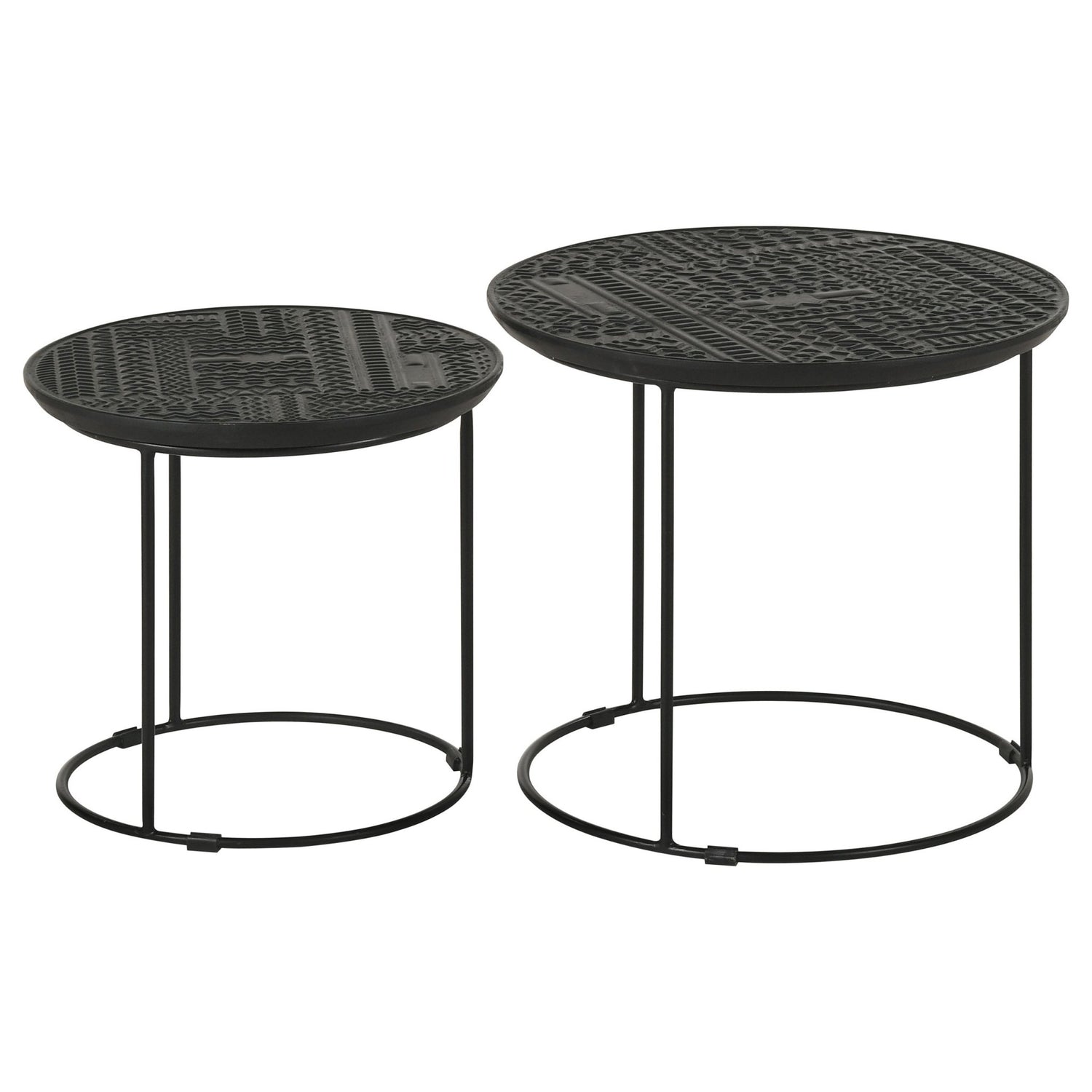 Loannis 2 - piece Round Nesting Table Matte Black | Coaster | Home Elegance USA