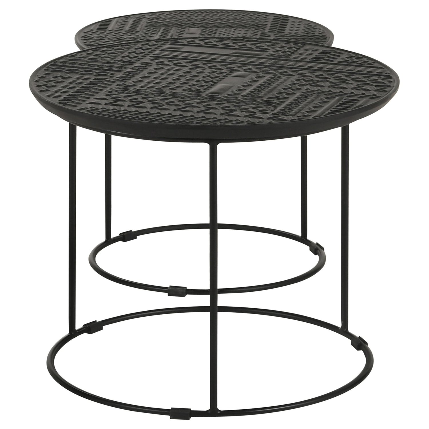 Loannis 2 - piece Round Nesting Table Matte Black | Coaster | Home Elegance USA