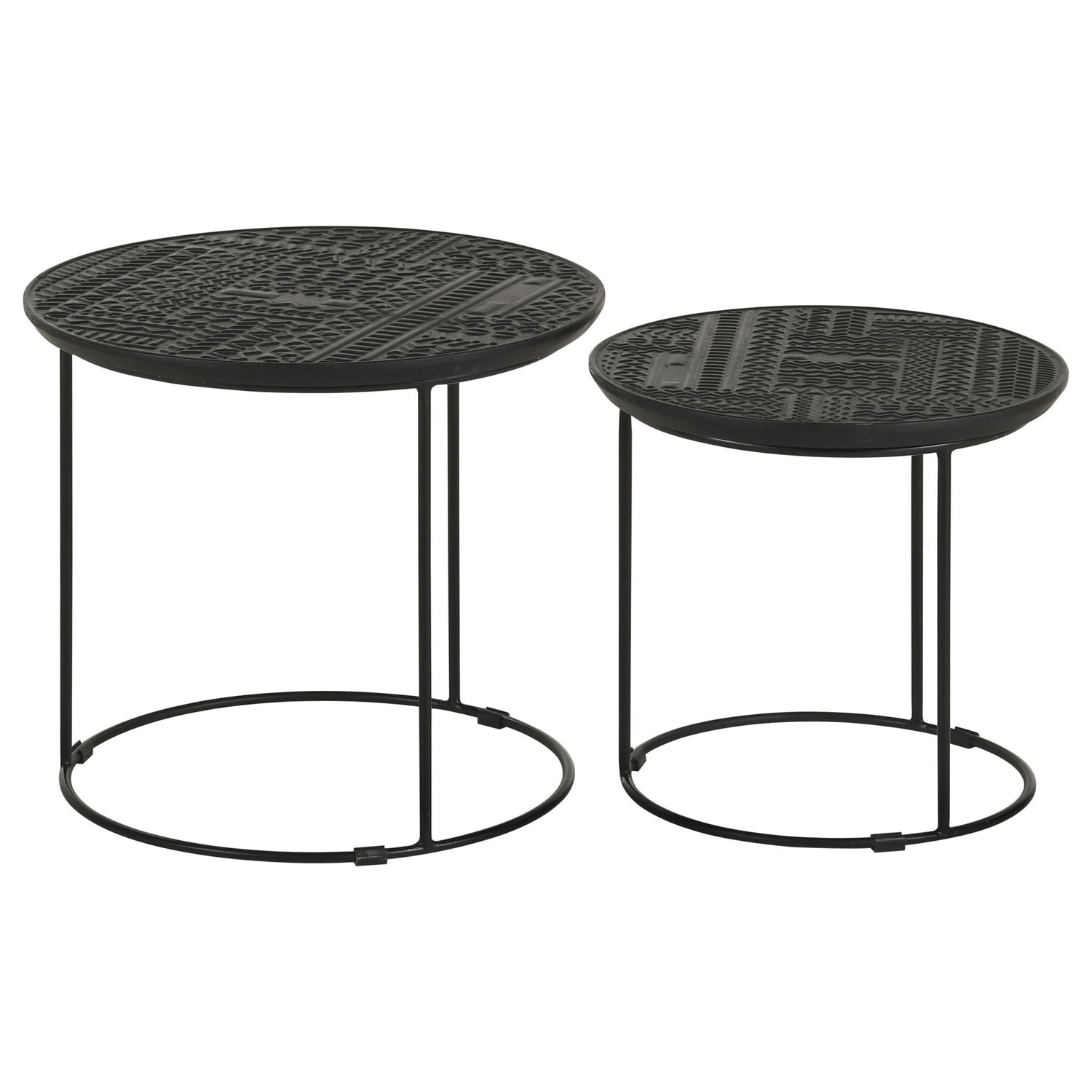 Loannis 2 - piece Round Nesting Table Matte Black | Coaster | Home Elegance USA
