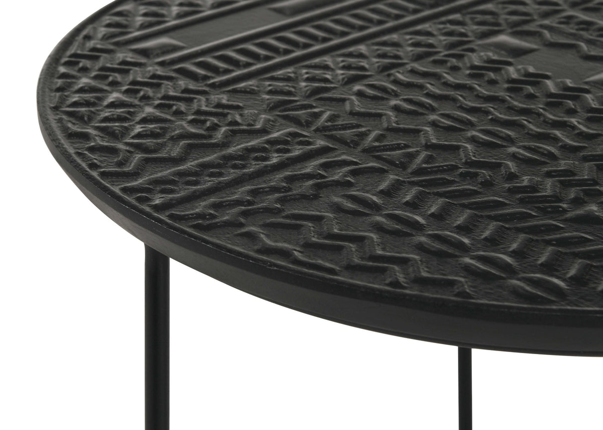 Loannis 2 - piece Round Nesting Table Matte Black | Coaster | Home Elegance USA