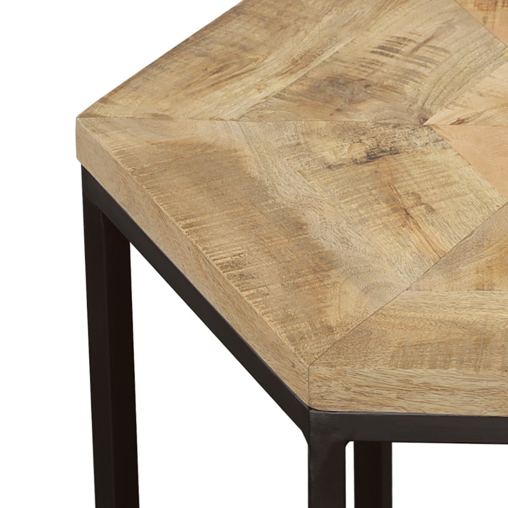 Adger 2 - piece Hexagon Nesting Tables Natural and Black | Coaster | Home Elegance USA
