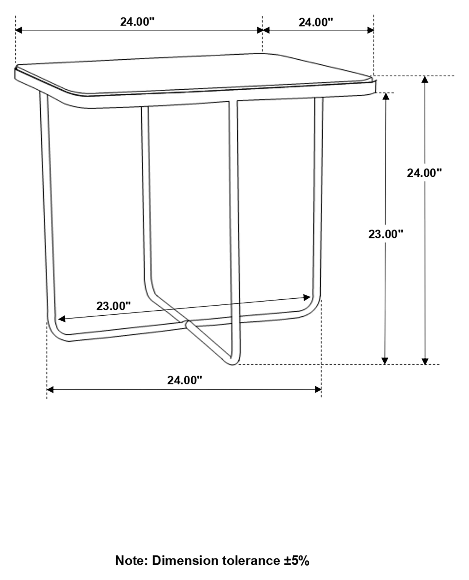 Side Table - Elyna Square Accent Table Travertine and Black