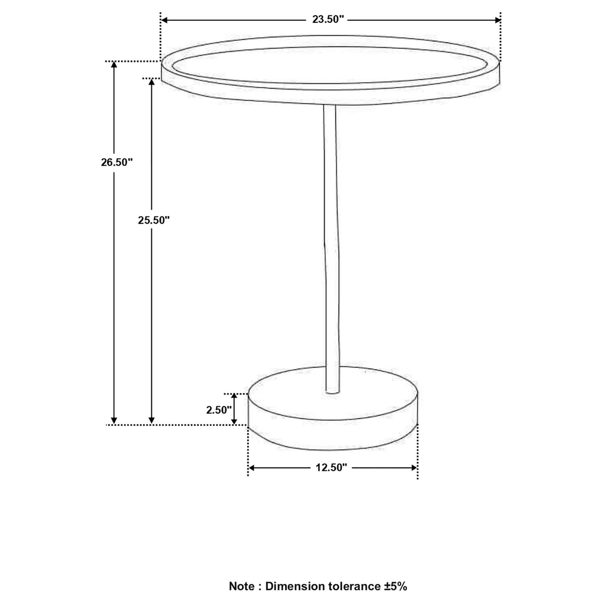 Side Table - Ginevra Round Wooden Top Accent Table Natural and White