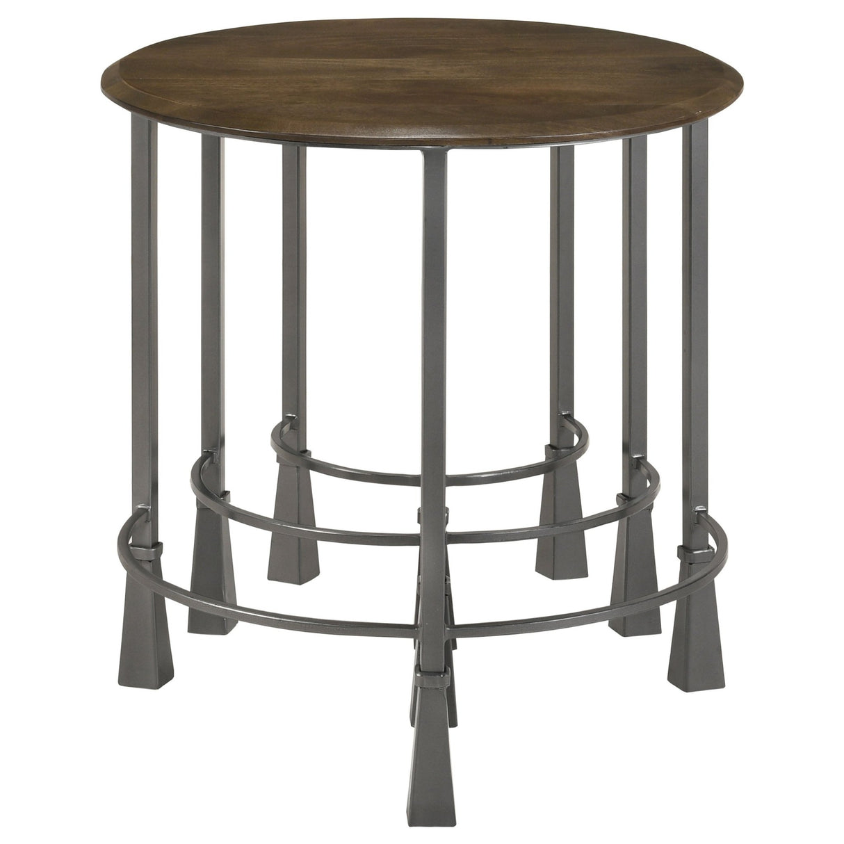 Deja 3 - piece Round Nesting Table Natural and Gunmetal | Coaster | Home Elegance USA