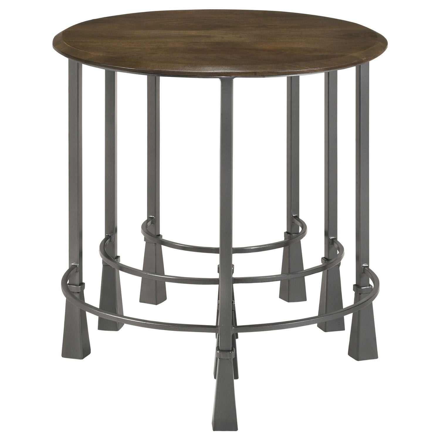 Deja 3 - piece Round Nesting Table Natural and Gunmetal | Coaster | Home Elegance USA