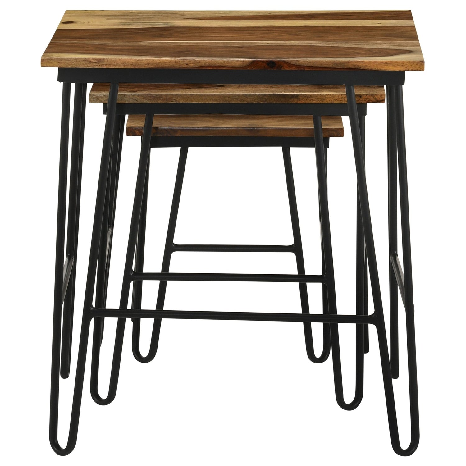 Nayeli 3 - piece Nesting Table with Hairpin Legs Natural and Black | Coaster | Home Elegance USA