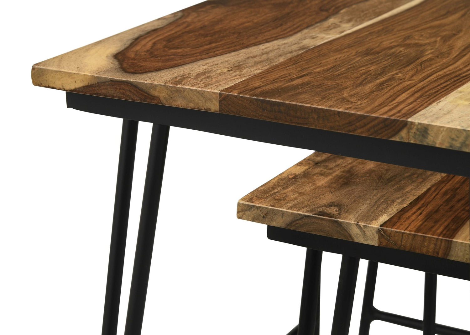 Nayeli 3 - piece Nesting Table with Hairpin Legs Natural and Black | Coaster | Home Elegance USA