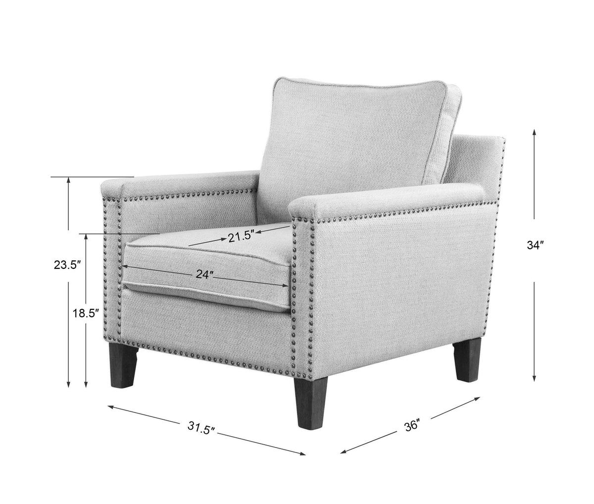 Charlotta Accent Chair Sea Mist - Light Blue by Uttermost - View 8