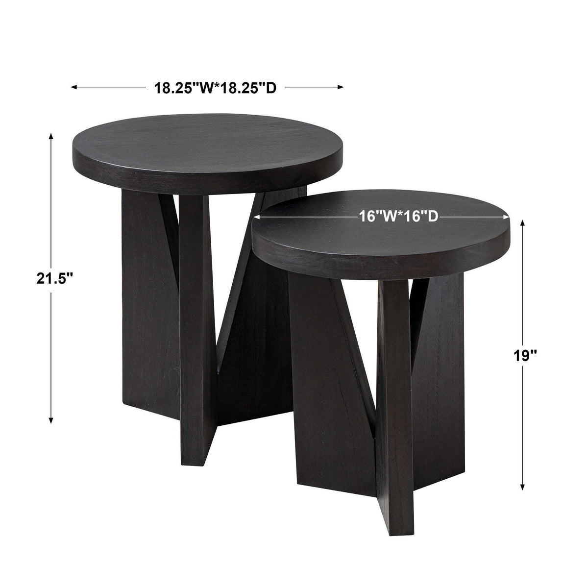Nadette Nesting Tables (Set of 2) - Black by Uttermost - View 8