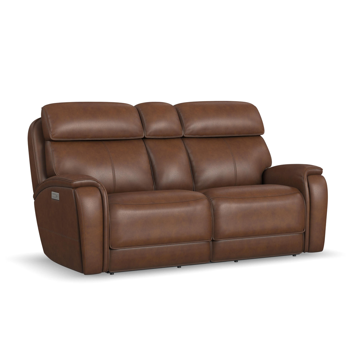 Walker Power Reclining Loveseat With Console, Power Headrest & Lumbar - Light Brown | Flexsteel
