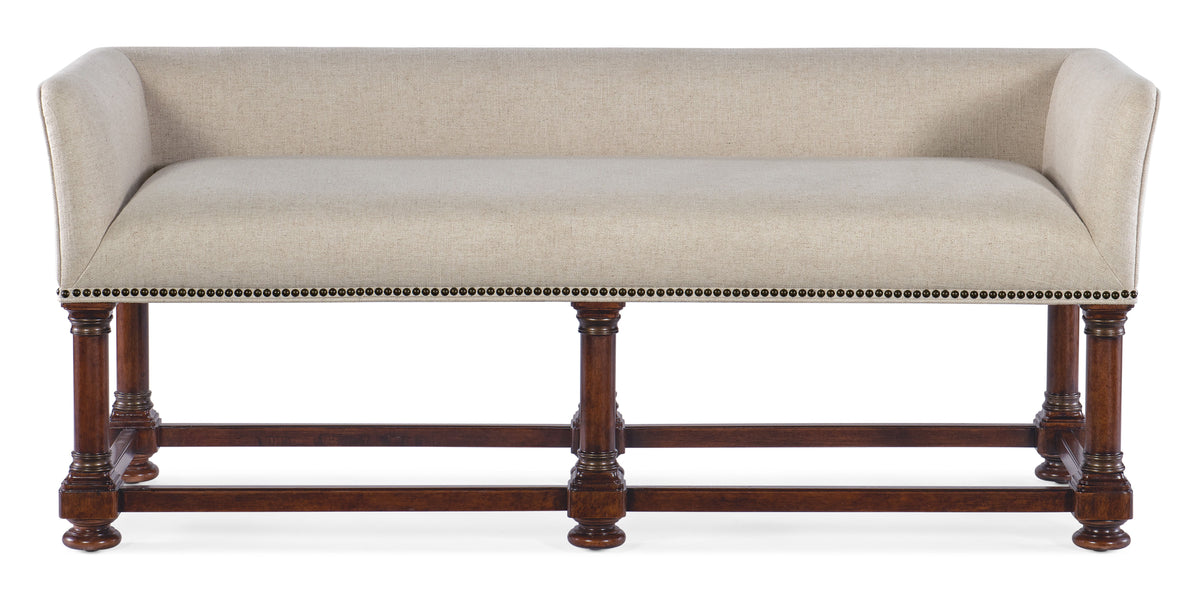 Charleston Bed Bench - Dark Brown / Beige by Hooker Furniture - View 6