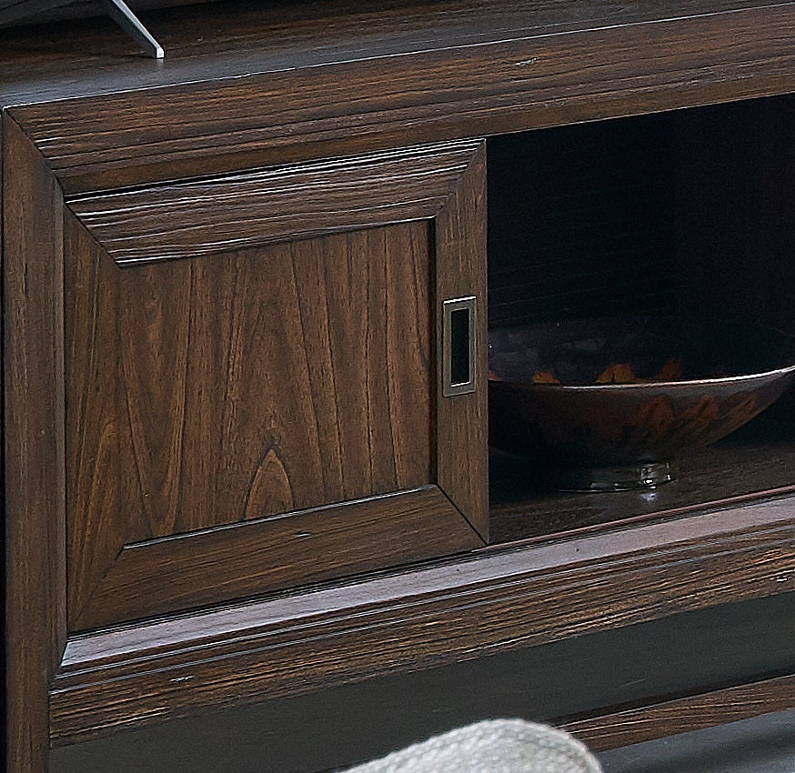74' TV Stand Console, For TVs up to 85 inches, No Assembly Required, Two-Tone Finish - sold by Home Elegance USA