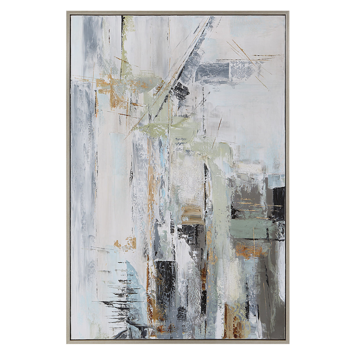 Natural Springs Hand Painted Canvas Art - Light Gray by Uttermost - View 1