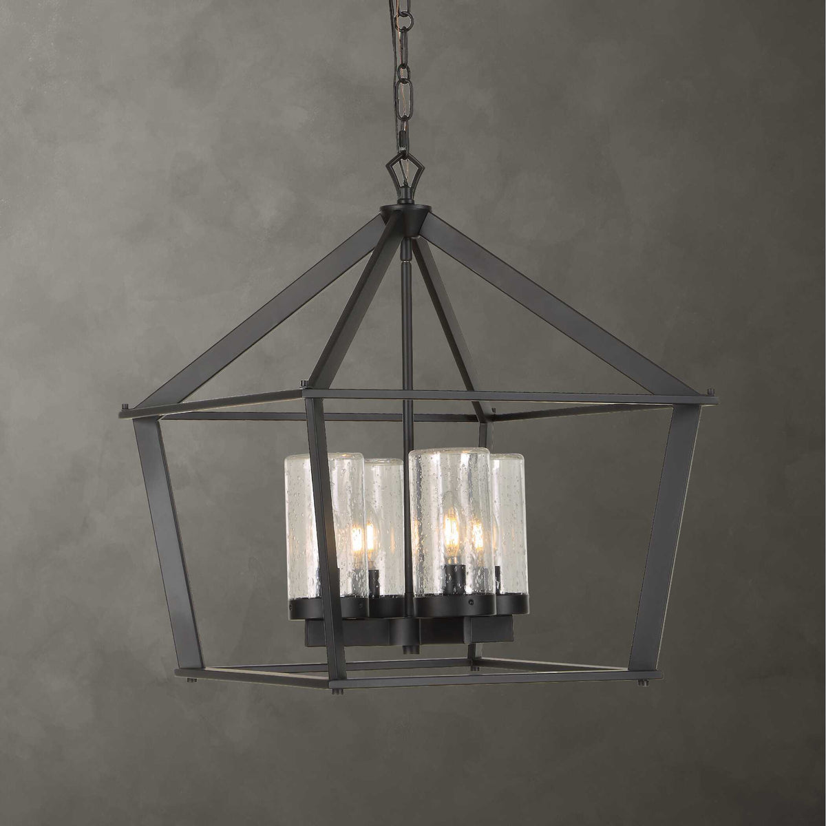 Evanston 4 Light Indoor-Outdoor Pendant - Black by Uttermost - View 2